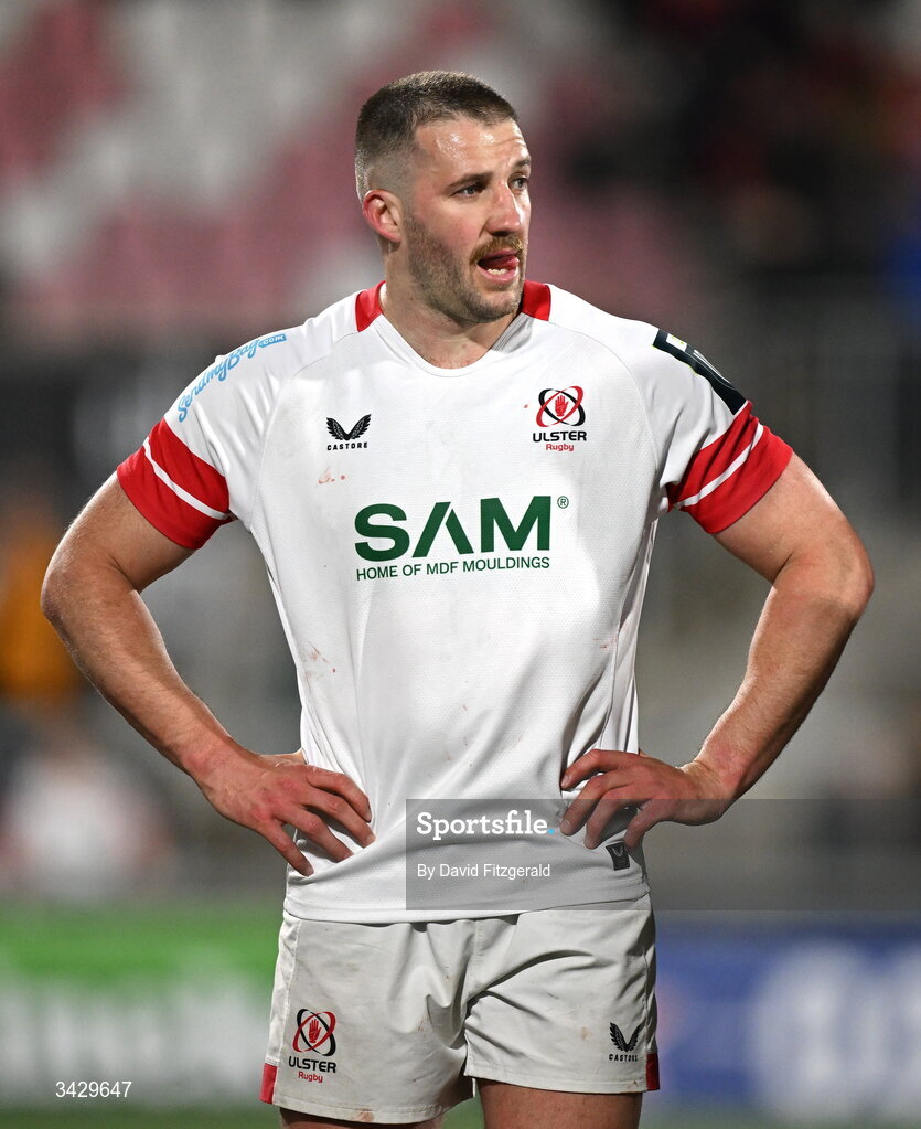 17 April 2026; Stuart McCloskey of Ulster after the United Rugby Championship match between Ulster and Leinster at Affidea Stadium in Belfast. Photo by David Fitzgerald/Sportsfile