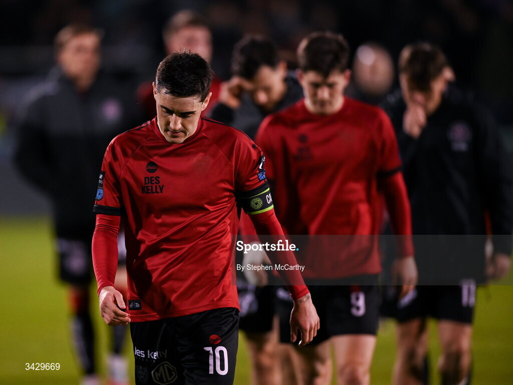17 April 2026; Dawson Devoy of Bohemians following his side's defeat in the SSE Airtricity Men's Premier Division match between Shamrock Rovers and Bohemians at Tallaght Stadium in Dublin. Photo by Stephen McCarthy/Sportsfile