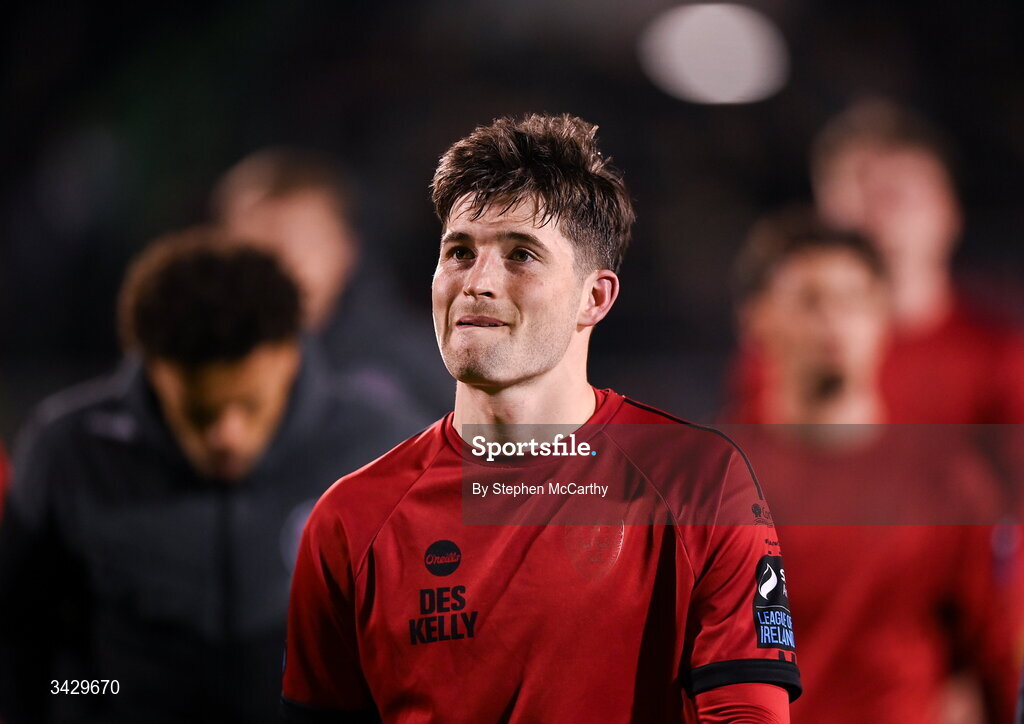 17 April 2026; Colm Whelan of Bohemians following his side's defeat in the SSE Airtricity Men's Premier Division match between Shamrock Rovers and Bohemians at Tallaght Stadium in Dublin. Photo by Stephen McCarthy/Sportsfile