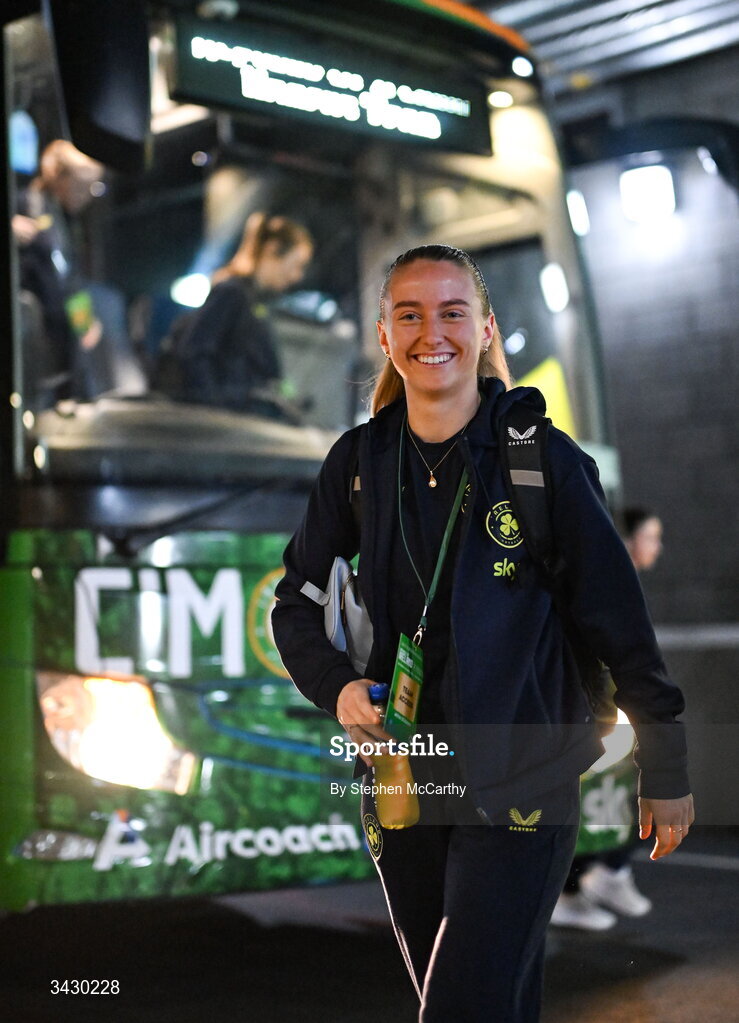 18 April 2026; Aoibheann Clancy during the 2027 FIFA Women’s World Cup Qualifier match between Republic of Ireland and Poland at the Aviva Stadium in Dublin. Photo by Stephen McCarthy/Sportsfile