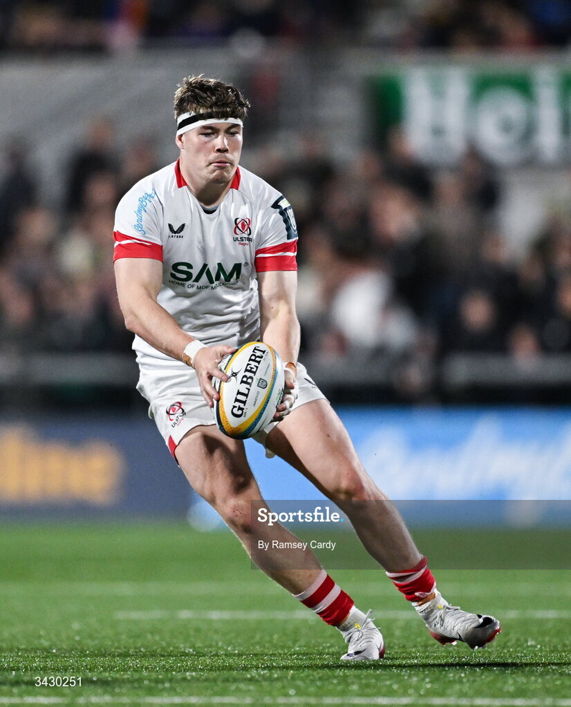 17 April 2026; Jude Postlethwaite of Ulster during the United Rugby Championship match between Ulster and Leinster at Affidea Stadium in Belfast. Photo by Ramsey Cardy/Sportsfile