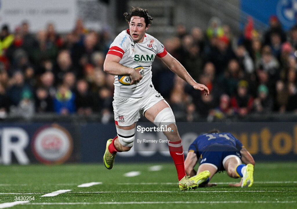 17 April 2026; David McCann of Ulster during the United Rugby Championship match between Ulster and Leinster at Affidea Stadium in Belfast. Photo by Ramsey Cardy/Sportsfile