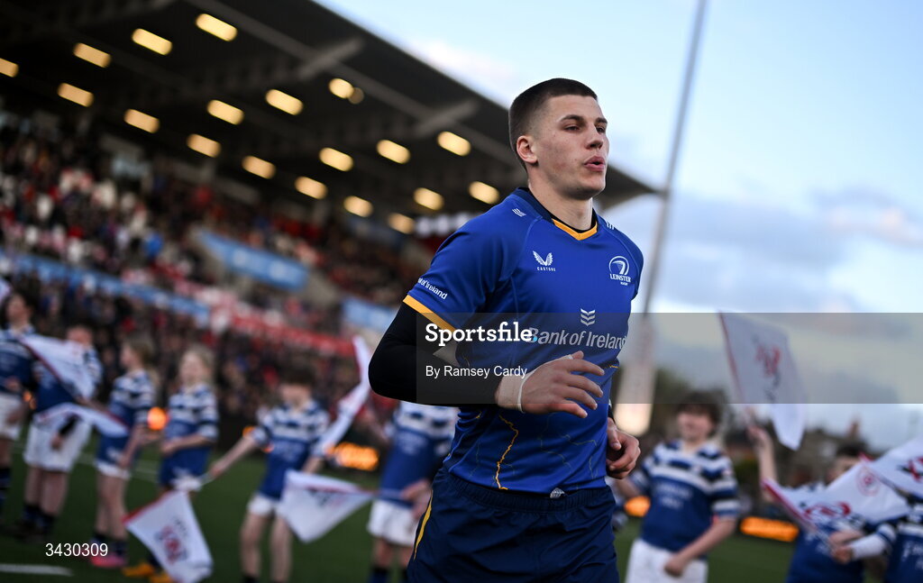 17 April 2026; Sam Prendergast of Leinster before the United Rugby Championship match between Ulster and Leinster at Affidea Stadium in Belfast. Photo by Ramsey Cardy/Sportsfile