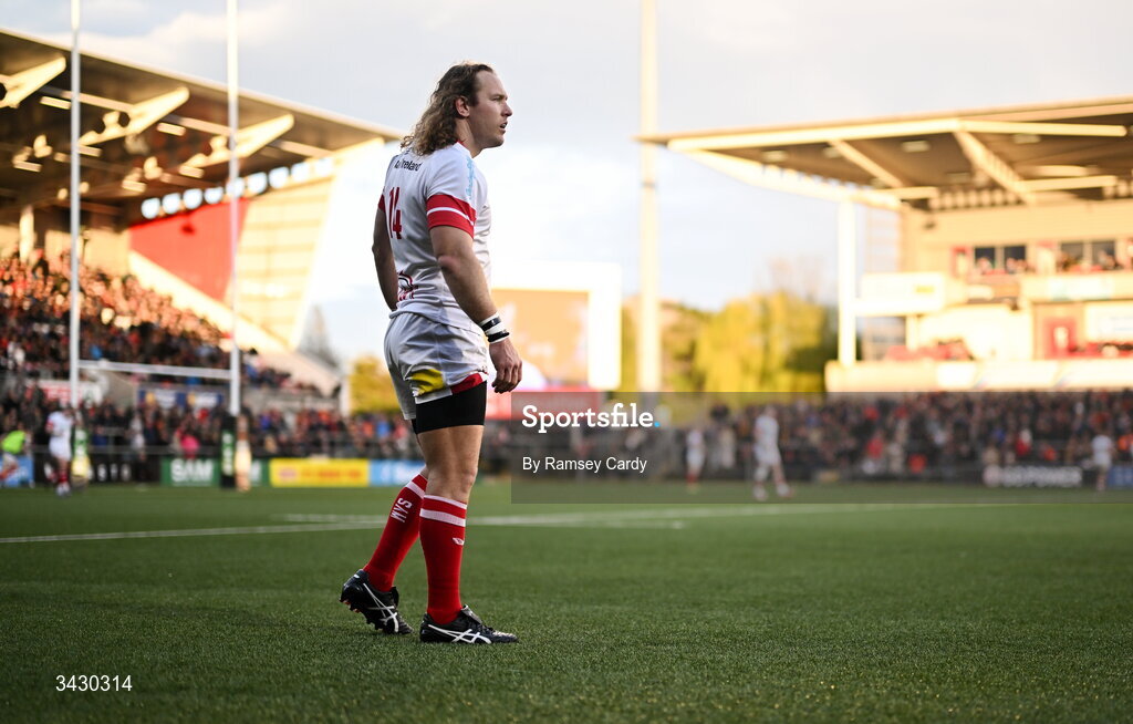 17 April 2026; Werner Kok of Ulster during the United Rugby Championship match between Ulster and Leinster at Affidea Stadium in Belfast. Photo by Ramsey Cardy/Sportsfile