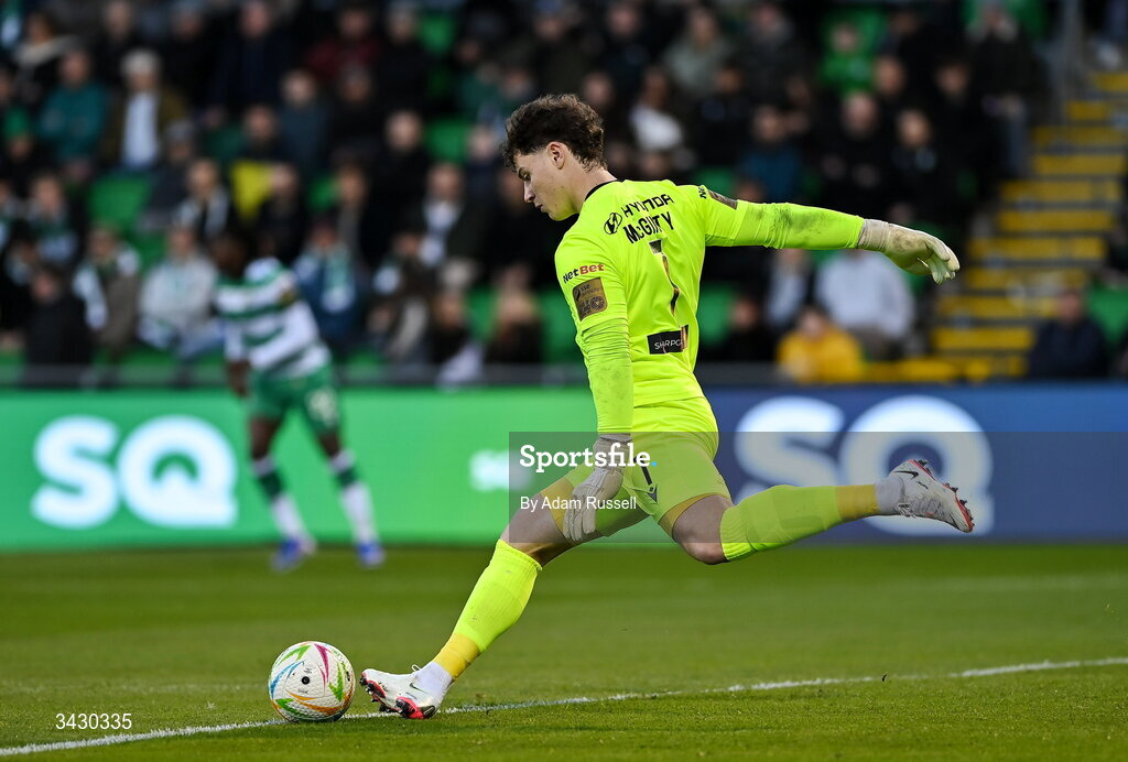 17 April 2026; Shamrock Rovers goalkeeper Ed McGinty during the SSE Airtricity Men's Premier Division match between Shamrock Rovers and Bohemians at Tallaght Stadium in Dublin. Photo by Adam Russell/Sportsfile