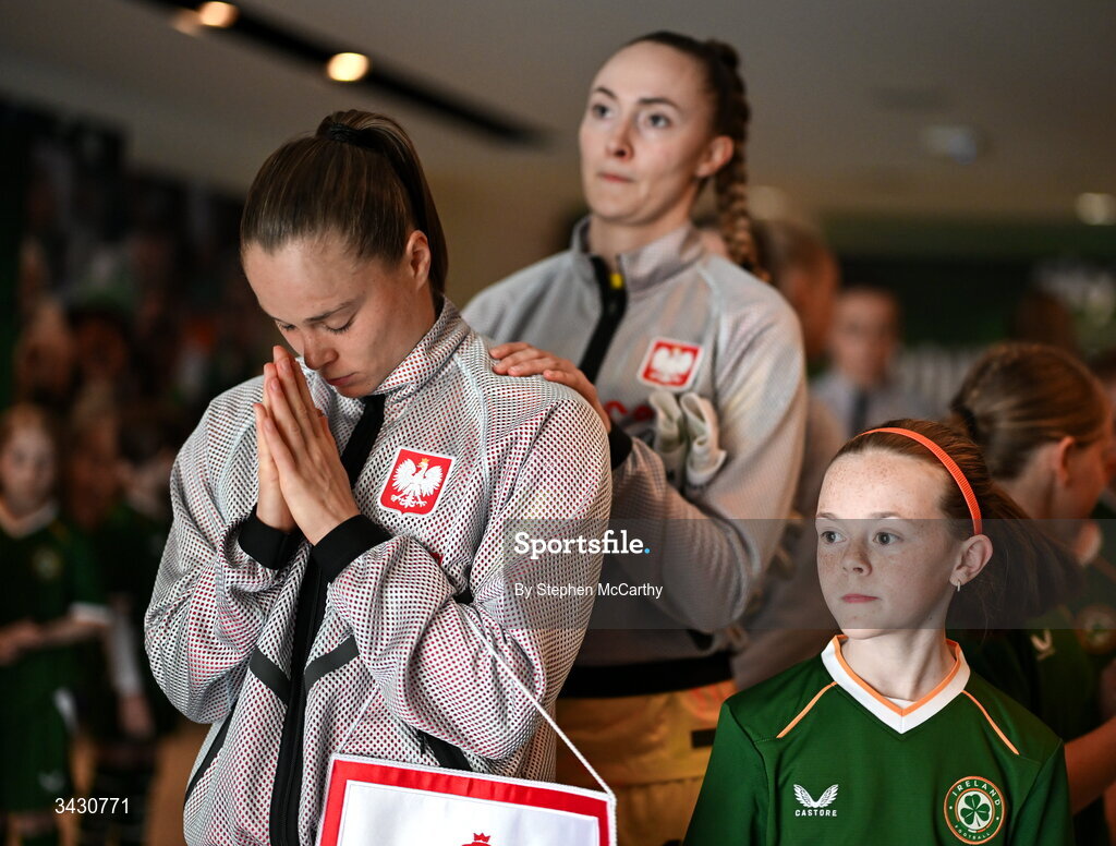 18 April 2026; Ewa Pajor of Poland before the 2027 FIFA Women’s World Cup Qualifier match between Republic of Ireland and Poland at the Aviva Stadium in Dublin. Photo by Stephen McCarthy/Sportsfile