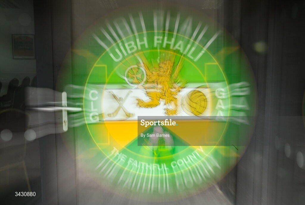 18 April 2026; Signage before the Leinster GAA Senior Hurling Championship Round 1 match between Offaly and Dublin at Glenisk O'Connor Park in Tullamore, Offaly. Photo by Sam Barnes/Sportsfile