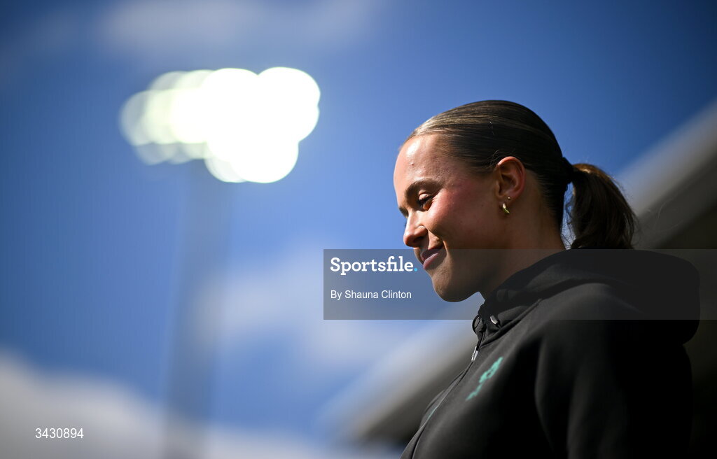18 April 2026; Robyn O'Connor of Ireland walks the pitch before the Women's Six Nations Rugby Championship match between Ireland and Italy at Dexcom Stadium in Galway. Photo by Shauna Clinton/Sportsfile