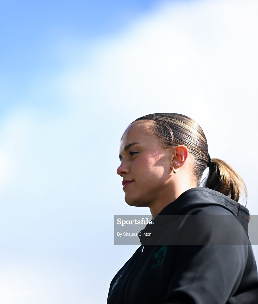 18 April 2026; Robyn O'Connor of Ireland walks the pitch before the Women's Six Nations Rugby Championship match between Ireland and Italy at Dexcom Stadium in Galway. Photo by Shauna Clinton/Sportsfile