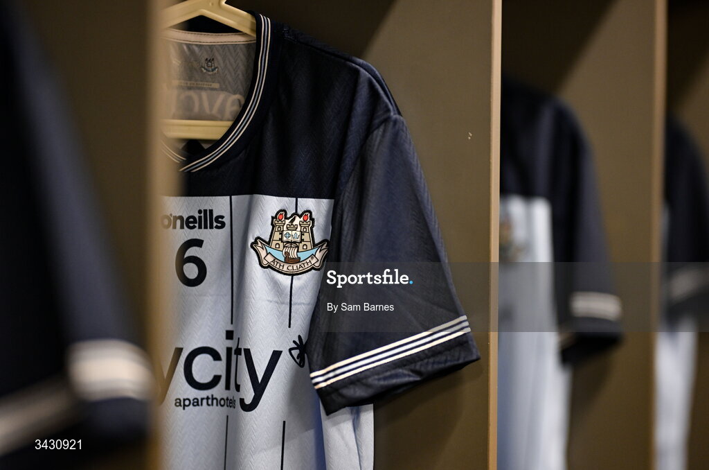 18 April 2026; The jersey belonging to Chris Crummey of Dublin hangs in the dressing room before the Leinster GAA Senior Hurling Championship Round 1 match between Offaly and Dublin at Glenisk O'Connor Park in Tullamore, Offaly. Photo by Sam Barnes/Sportsfile
