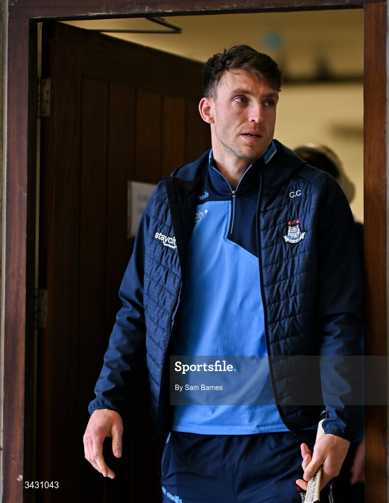 18 April 2026; Chris Crummey of Dublin before the the Leinster GAA Senior Hurling Championship Round 1 match between Offaly and Dublin at Glenisk O'Connor Park in Tullamore, Offaly. Photo by Sam Barnes/Sportsfile