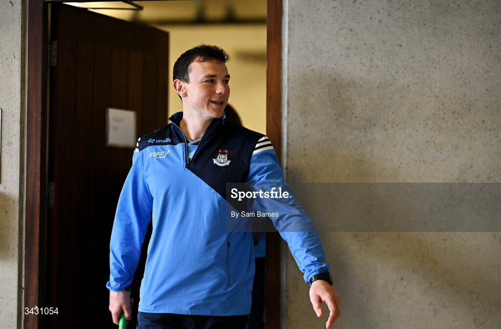 18 April 2026; Liam Rushe of Dublin before the Leinster GAA Senior Hurling Championship Round 1 match between Offaly and Dublin at Glenisk O'Connor Park in Tullamore, Offaly. Photo by Sam Barnes/Sportsfile