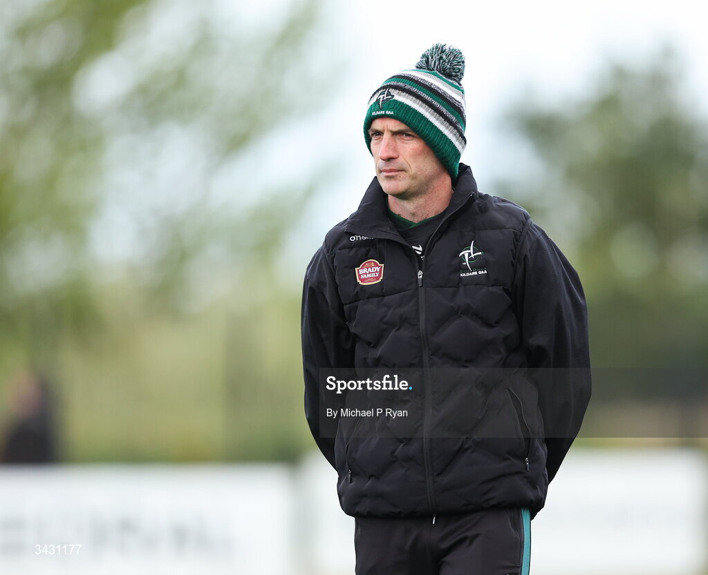 18 April 2026; Kildare manager Brian Dowling before the Leinster GAA Senior Hurling Championship Round 1 match between Kildare and Wexford at Cedral St Conleth's Park in Newbridge, Kildare. Photo by Michael P Ryan/Sportsfile
