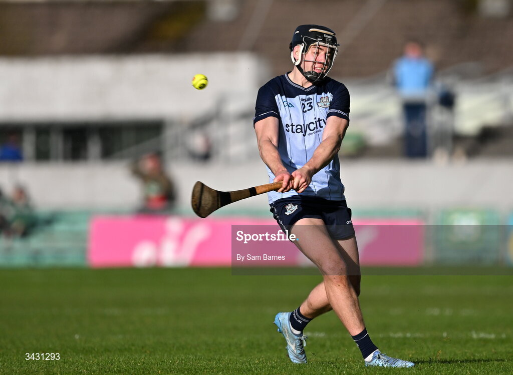 18 April 2026; Dónal Burke of Dublin takes a free during the Leinster GAA Senior Hurling Championship Round 1 match between Offaly and Dublin at Glenisk O'Connor Park in Tullamore, Offaly. Photo by Sam Barnes/Sportsfile