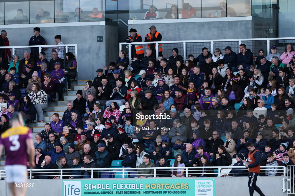 18 April 2026; Spectators watch on during the Leinster GAA Senior Hurling Championship Round 1 match between Kildare and Wexford at Cedral St Conleth's Park in Newbridge, Kildare. Photo by Michael P Ryan/Sportsfile