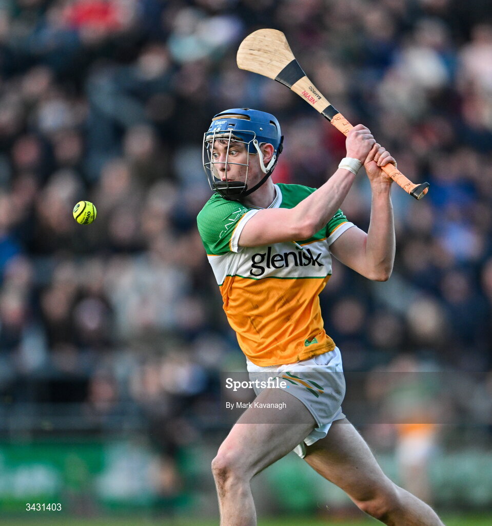 18 April 2026; Shane Rigney of Offaly in action during the Leinster GAA Senior Hurling Championship Round 1 match between Offaly and Dublin at Glenisk O'Connor Park in Tullamore, Offaly. Photo by Mark Kavanagh/Sportsfile