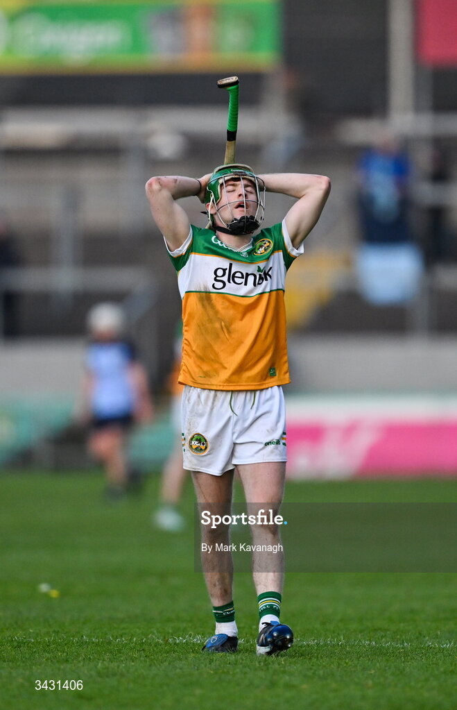 18 April 2026; Adam Screeney of Offaly reacts at the final whistle of the Leinster GAA Senior Hurling Championship Round 1 match between Offaly and Dublin at Glenisk O'Connor Park in Tullamore, Offaly. Photo by Mark Kavanagh/Sportsfile