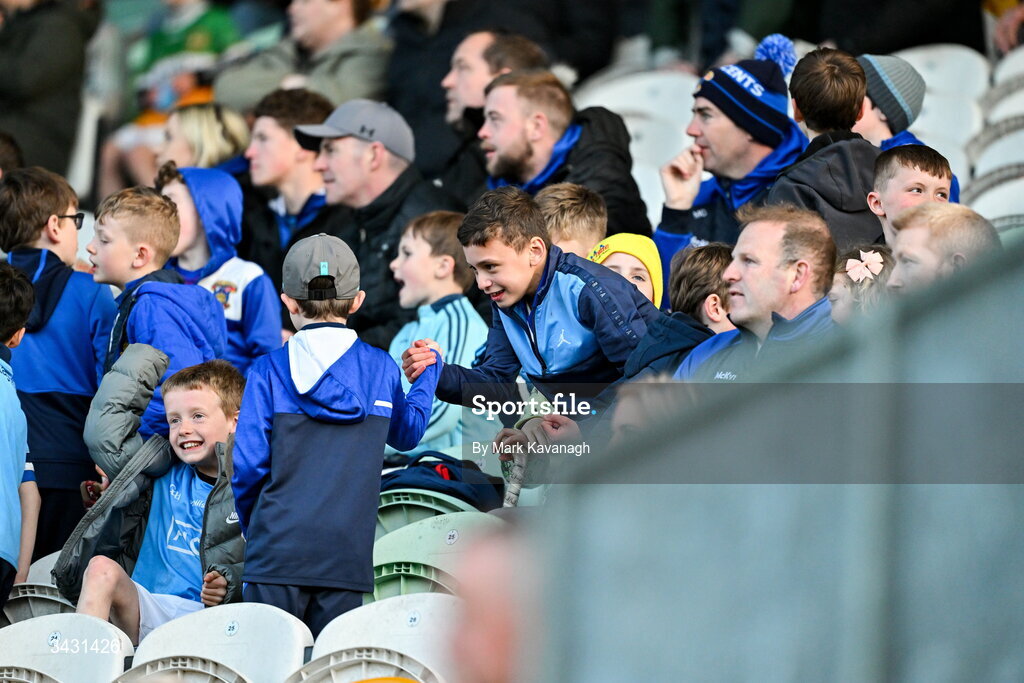 18 April 2026; Dublin supporters during the Leinster GAA Senior Hurling Championship Round 1 match between Offaly and Dublin at Glenisk O'Connor Park in Tullamore, Offaly. Photo by Mark Kavanagh/Sportsfile