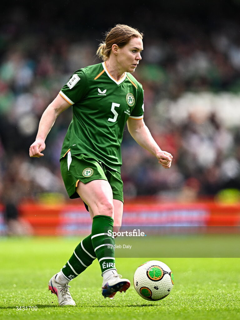 18 April 2026; Aoife Mannion of Republic of Ireland during the 2027 FIFA Women’s World Cup Qualifier match between Republic of Ireland and Poland at the Aviva Stadium in Dublin. Photo by Seb Daly/Sportsfile