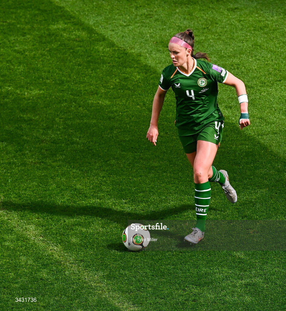 18 April 2026; Caitlin Hayes of Republic of Ireland during the 2027 FIFA Women’s World Cup Qualifier match between Republic of Ireland and Poland at the Aviva Stadium in Dublin. Photo by Tyler Miller/Sportsfile