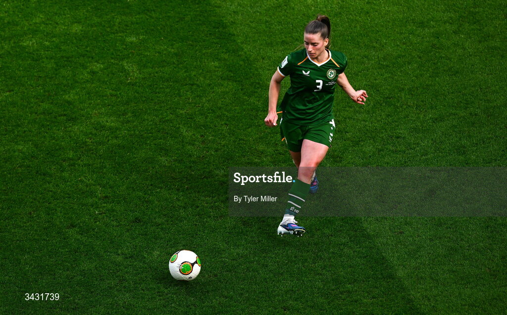 18 April 2026; Chloe Mustaki of Republic of Ireland during the 2027 FIFA Women’s World Cup Qualifier match between Republic of Ireland and Poland at the Aviva Stadium in Dublin. Photo by Tyler Miller/Sportsfile
