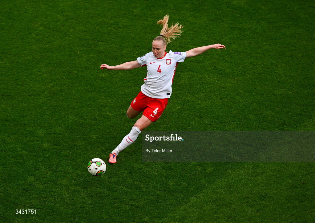 18 April 2026; Paulina Dudek of Poland during the 2027 FIFA Women’s World Cup Qualifier match between Republic of Ireland and Poland at the Aviva Stadium in Dublin. Photo by Tyler Miller/Sportsfile