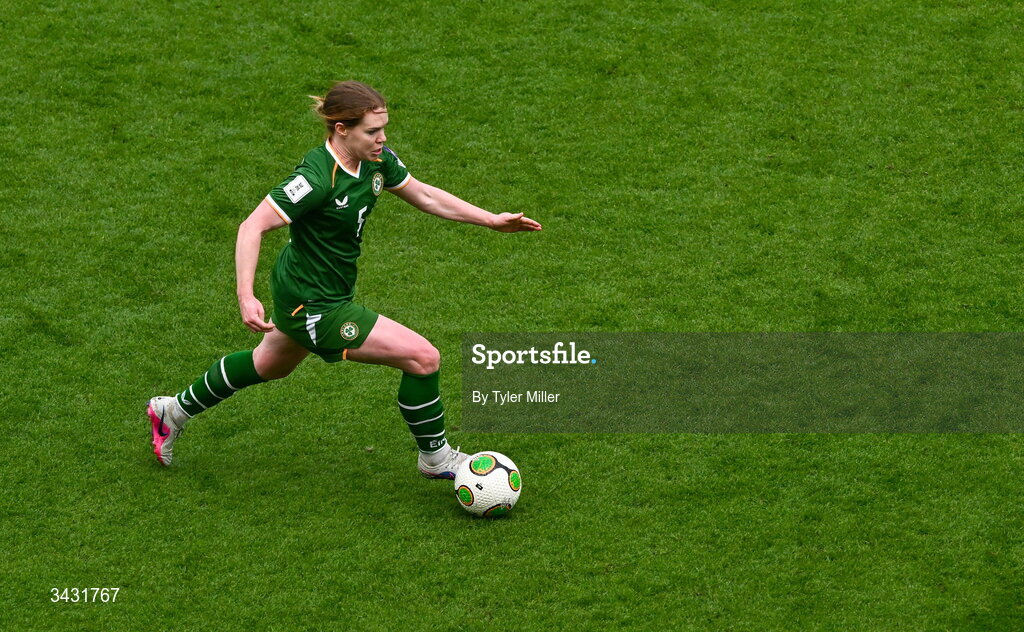 18 April 2026; Aoife Mannion of Republic of Ireland during the 2027 FIFA Women’s World Cup Qualifier match between Republic of Ireland and Poland at the Aviva Stadium in Dublin. Photo by Tyler Miller/Sportsfile
