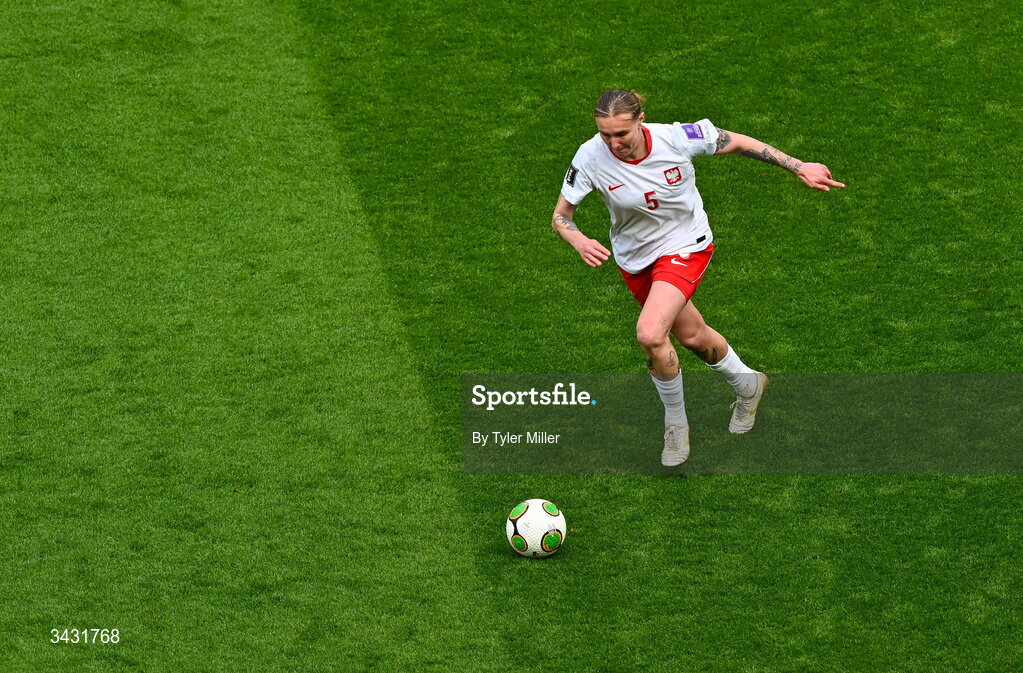 18 April 2026; Oliwia Wos of Poland during the 2027 FIFA Women’s World Cup Qualifier match between Republic of Ireland and Poland at the Aviva Stadium in Dublin. Photo by Tyler Miller/Sportsfile