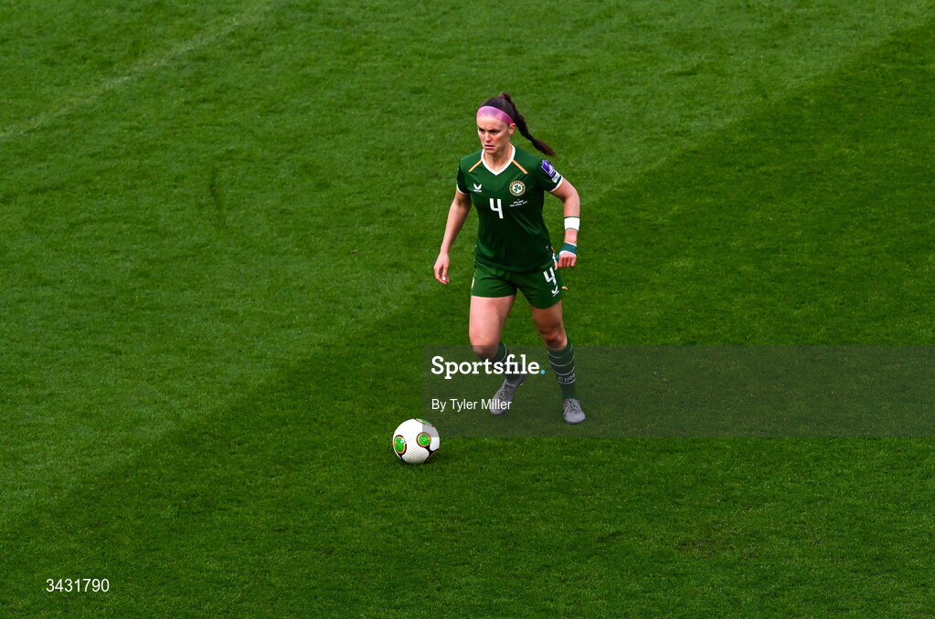 18 April 2026; Caitlin Hayes of Republic of Ireland during the 2027 FIFA Women’s World Cup Qualifier match between Republic of Ireland and Poland at the Aviva Stadium in Dublin. Photo by Tyler Miller/Sportsfile