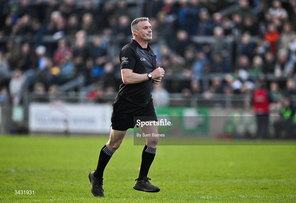 18 April 2026; Referee James Owens during the Leinster GAA Senior Hurling Championship Round 1 match between Offaly and Dublin at Glenisk O'Connor Park in Tullamore, Offaly. Photo by Sam Barnes/Sportsfile