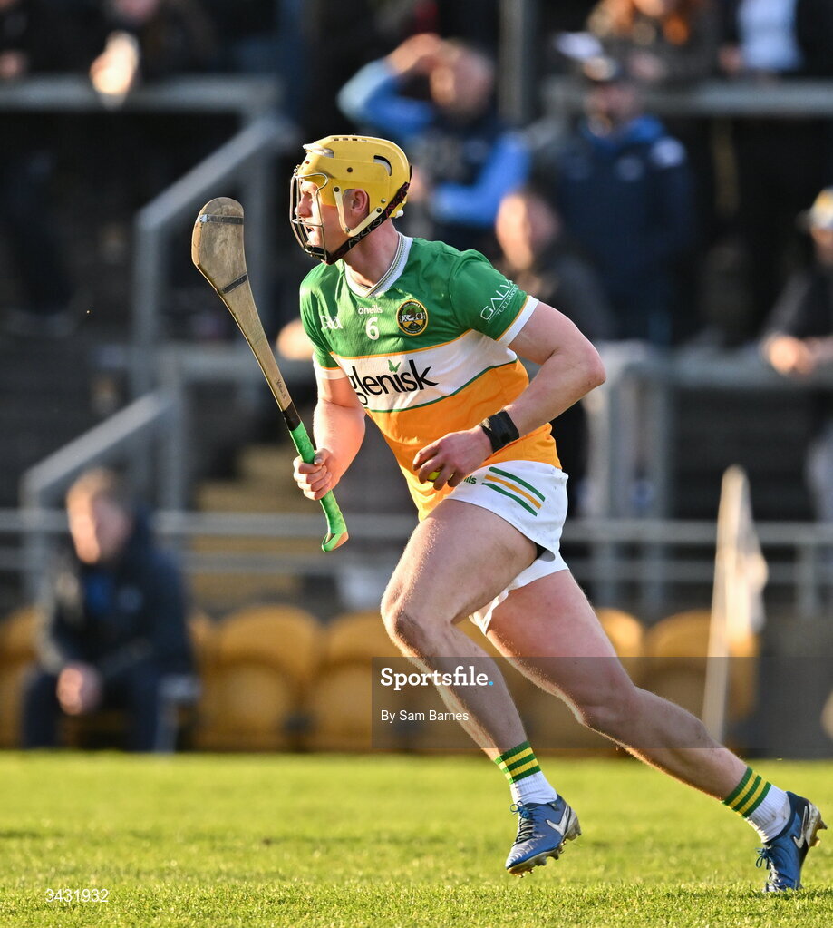 18 April 2026; Killian Sampson of Offaly during the Leinster GAA Senior Hurling Championship Round 1 match between Offaly and Dublin at Glenisk O'Connor Park in Tullamore, Offaly. Photo by Sam Barnes/Sportsfile