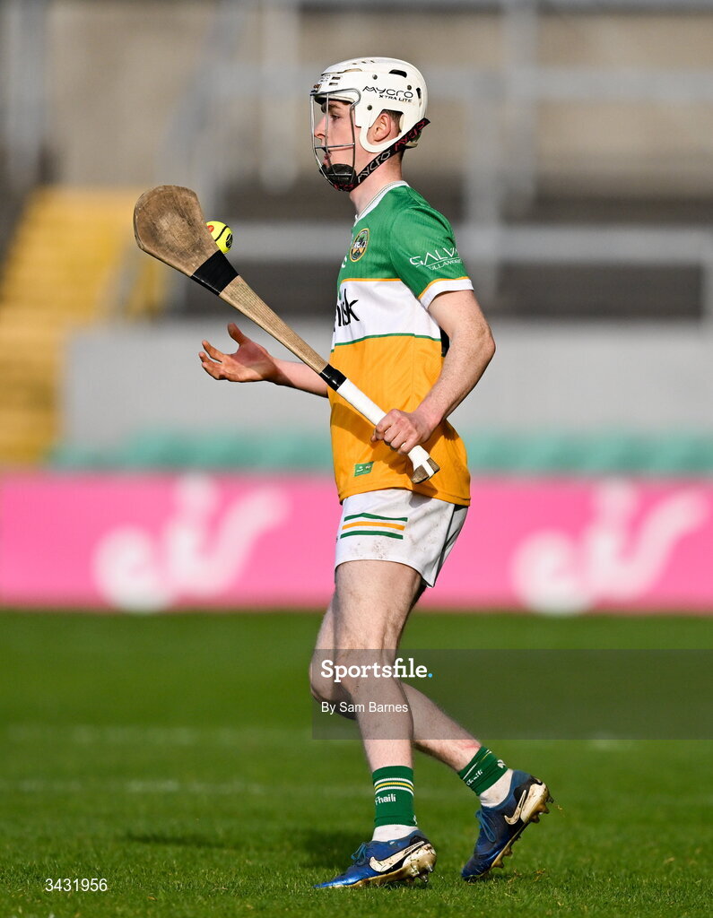 18 April 2026; Brecon Kavanagh of Offaly during the Leinster GAA Senior Hurling Championship Round 1 match between Offaly and Dublin at Glenisk O'Connor Park in Tullamore, Offaly. Photo by Sam Barnes/Sportsfile