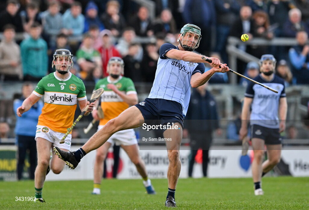 18 April 2026; Chris Crummey of Dublin during the Leinster GAA Senior Hurling Championship Round 1 match between Offaly and Dublin at Glenisk O'Connor Park in Tullamore, Offaly. Photo by Sam Barnes/Sportsfile