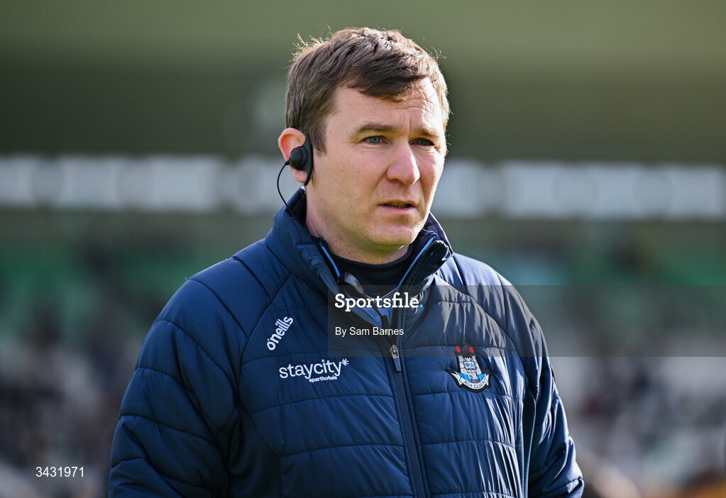 18 April 2026; Dublin manager Niall Ó Ceallacháin before the Leinster GAA Senior Hurling Championship Round 1 match between Offaly and Dublin at Glenisk O'Connor Park in Tullamore, Offaly. Photo by Sam Barnes/Sportsfile