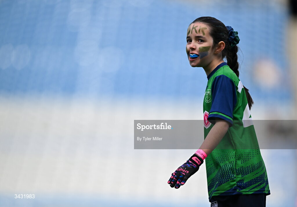 19 April 2026; Ellis Burke of St Kevin's Killians, Dublin, during the 2026 LGFA Under 10 Go Games Festival Day at Croke Park in Dublin. Photo by Tyler Miller/Sportsfile