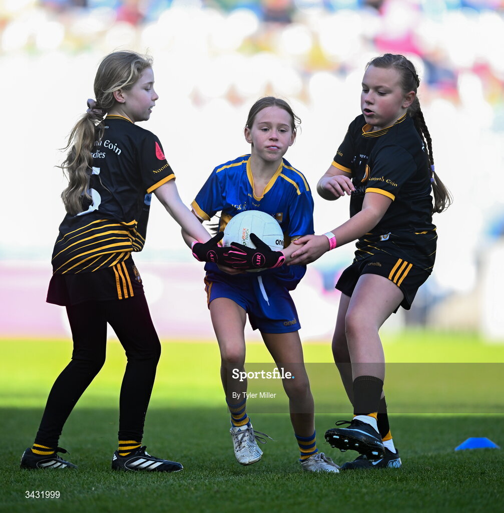 19 April 2026; Action from the 2026 LGFA Under 10 Go Games Festival Day at Croke Park in Dublin. Photo by Tyler Miller/Sportsfile