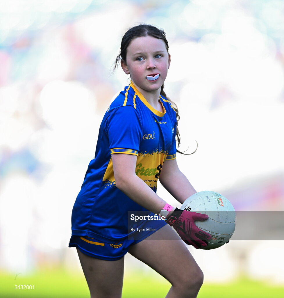 19 April 2026; Action from the 2026 LGFA Under 10 Go Games Festival Day at Croke Park in Dublin. Photo by Tyler Miller/Sportsfile