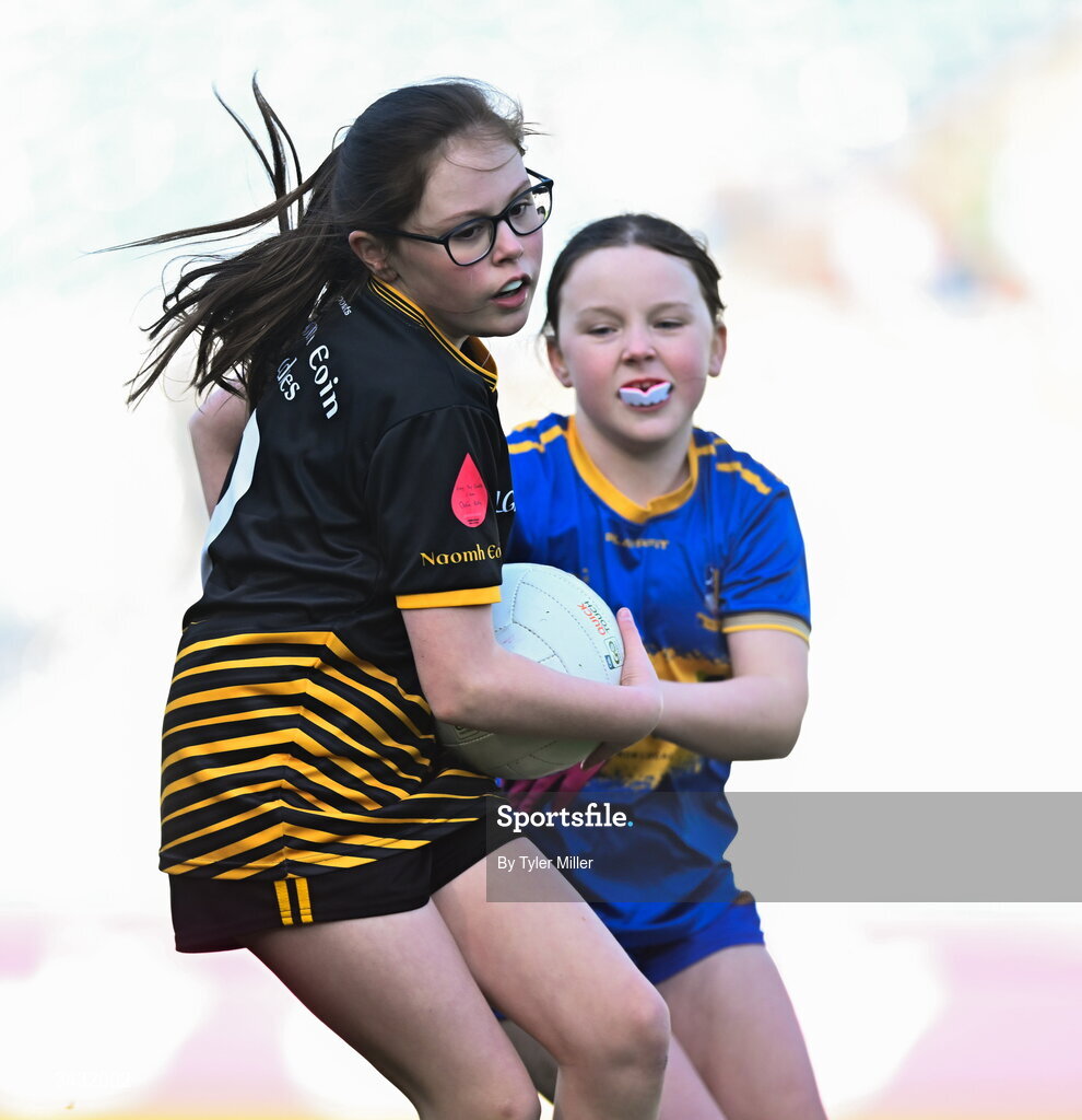 19 April 2026; Action from the 2026 LGFA Under 10 Go Games Festival Day at Croke Park in Dublin. Photo by Tyler Miller/Sportsfile