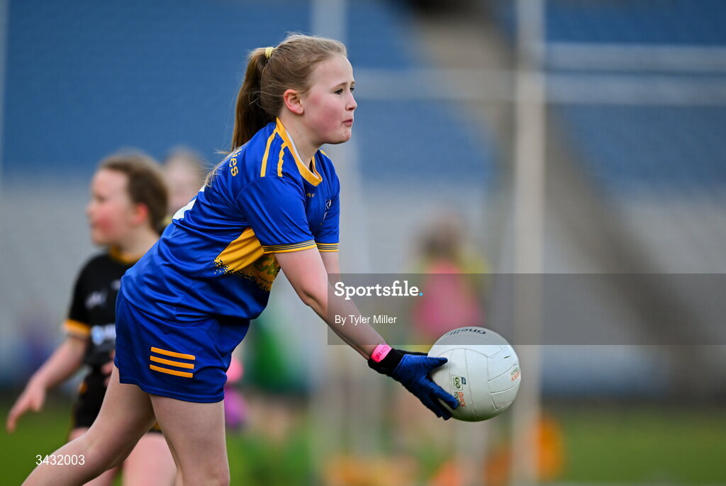 19 April 2026; Action from the 2026 LGFA Under 10 Go Games Festival Day at Croke Park in Dublin. Photo by Tyler Miller/Sportsfile
