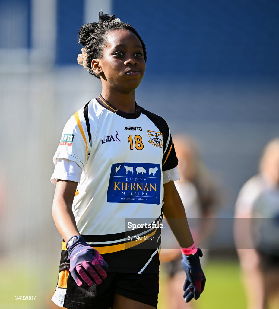 19 April 2026; Greta Ifeanyi of Ballymore, Longford, during the 2026 LGFA Under 10 Go Games Festival Day at Croke Park in Dublin. Photo by Tyler Miller/Sportsfile