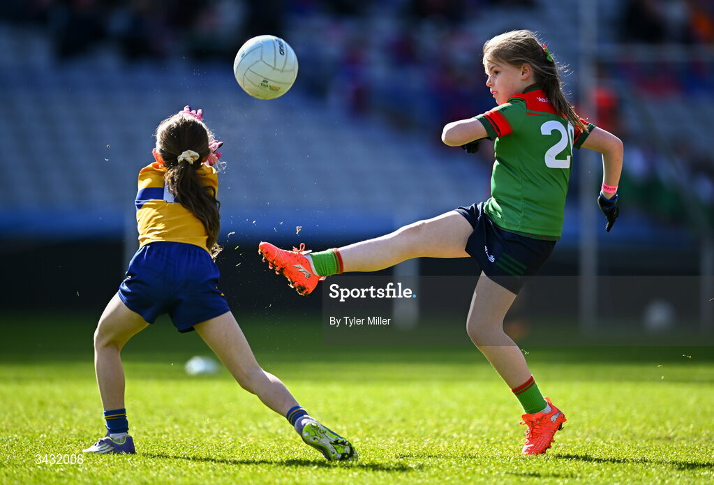 19 April 2026; Action from the 2026 LGFA Under 10 Go Games Festival Day at Croke Park in Dublin. Photo by Tyler Miller/Sportsfile