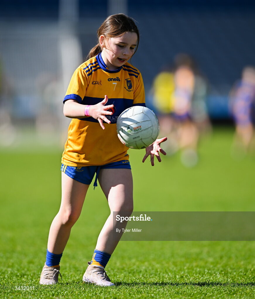 19 April 2026; Action from the 2026 LGFA Under 10 Go Games Festival Day at Croke Park in Dublin. Photo by Tyler Miller/Sportsfile