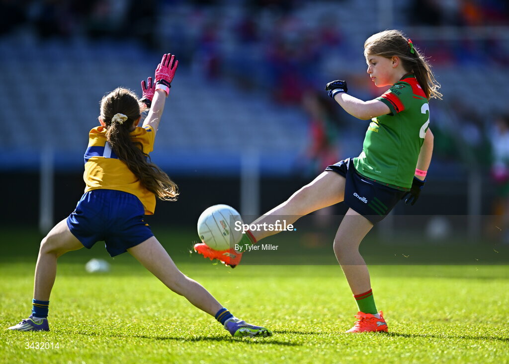 19 April 2026; Action from the 2026 LGFA Under 10 Go Games Festival Day at Croke Park in Dublin. Photo by Tyler Miller/Sportsfile