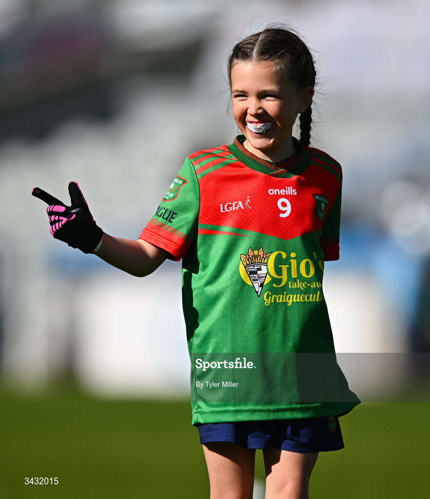 19 April 2026; Action from the 2026 LGFA Under 10 Go Games Festival Day at Croke Park in Dublin. Photo by Tyler Miller/Sportsfile