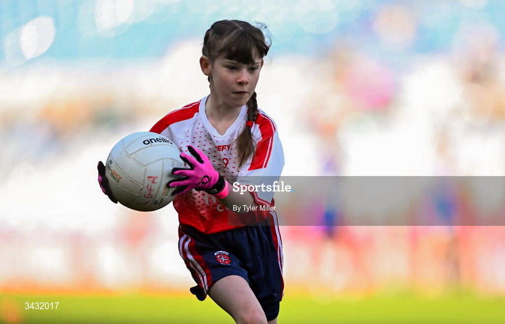 19 April 2026; Action from the 2026 LGFA Under 10 Go Games Festival Day at Croke Park in Dublin. Photo by Tyler Miller/Sportsfile