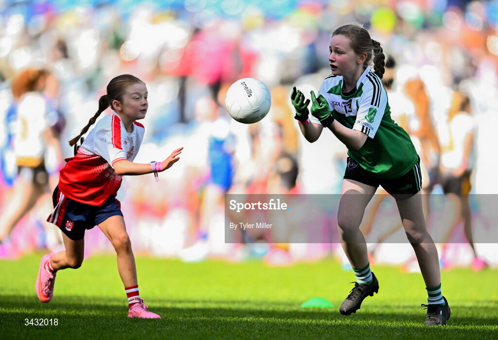 19 April 2026; Action from the 2026 LGFA Under 10 Go Games Festival Day at Croke Park in Dublin. Photo by Tyler Miller/Sportsfile