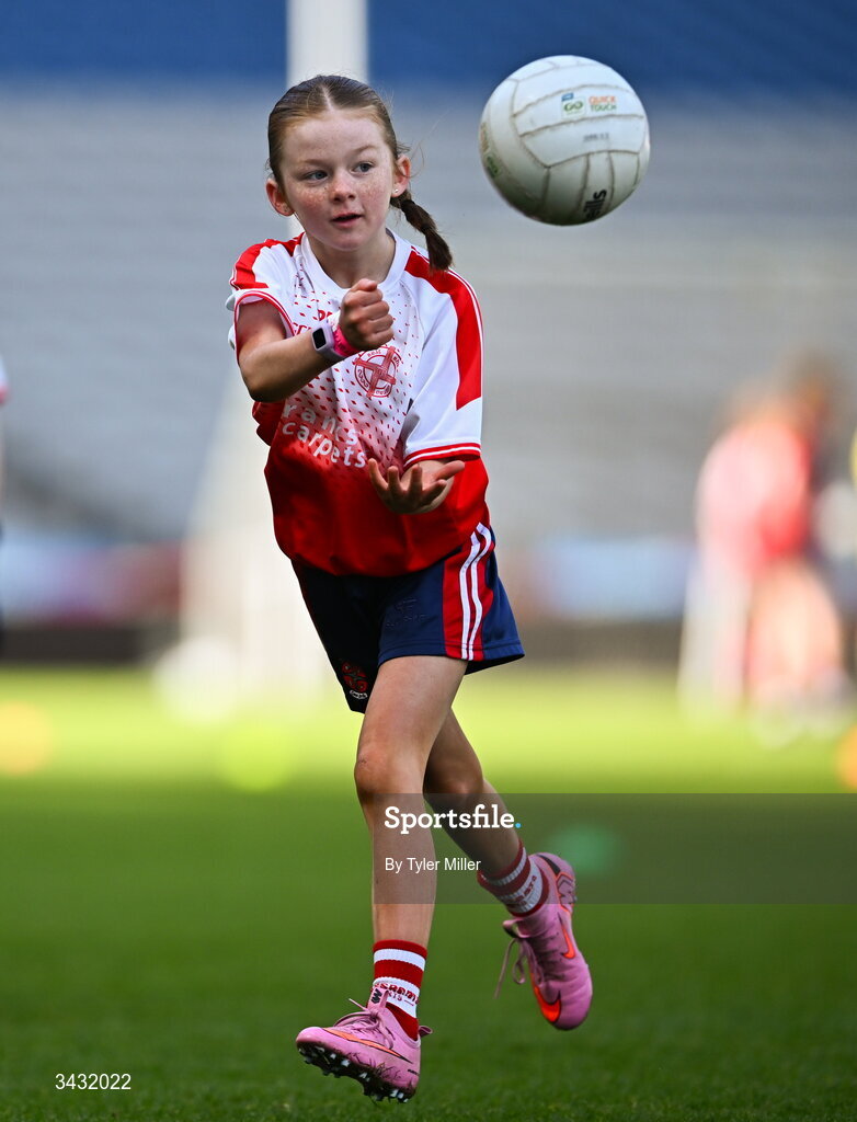 19 April 2026; Action from the 2026 LGFA Under 10 Go Games Festival Day at Croke Park in Dublin. Photo by Tyler Miller/Sportsfile
