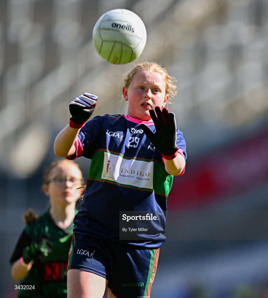 19 April 2026; Action from the 2026 LGFA Under 10 Go Games Festival Day at Croke Park in Dublin. Photo by Tyler Miller/Sportsfile
