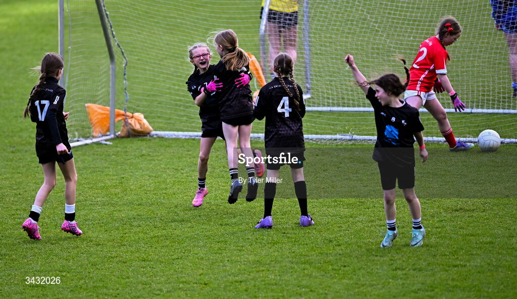 19 April 2026; Action from the 2026 LGFA Under 10 Go Games Festival Day at Croke Park in Dublin. Photo by Tyler Miller/Sportsfile