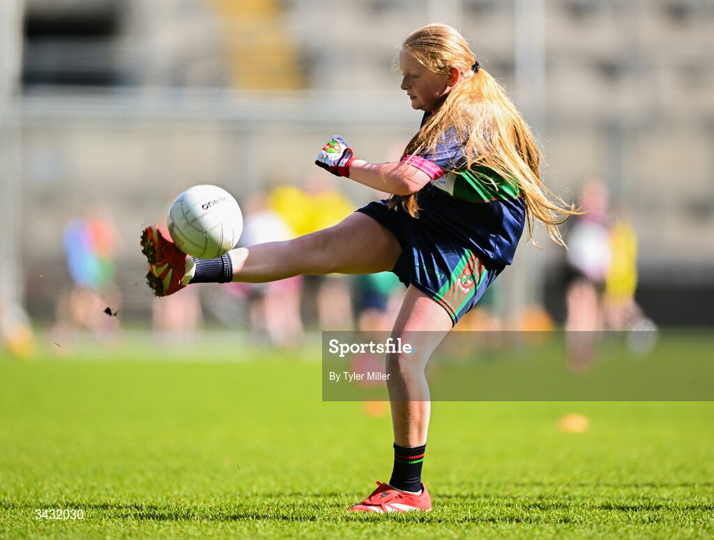 19 April 2026; Action from the 2026 LGFA Under 10 Go Games Festival Day at Croke Park in Dublin. Photo by Tyler Miller/Sportsfile